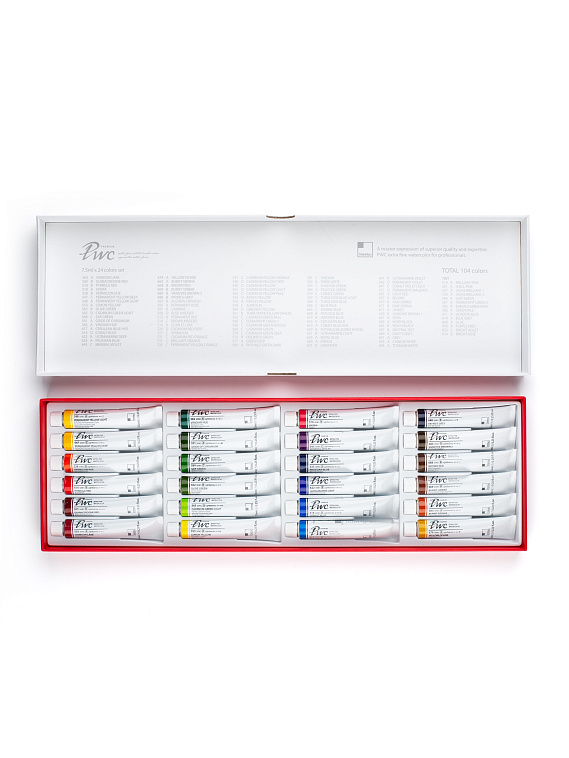 Набор акварели ShinHan "PWC" 24 цв. по 7,5 мл, в картонной упаковке 606x758